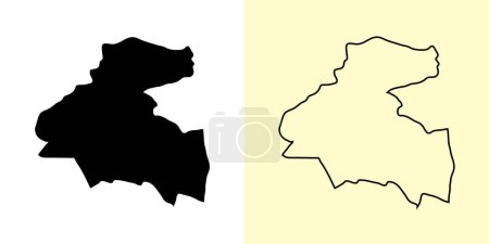 Illustration for La Paz map, Honduras, Americas. Filled and outline map designs. Vector illustration - Royalty Free Image