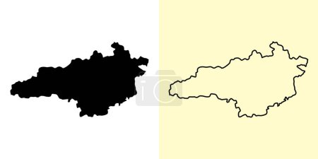 Ilustración de Kirovohrad mapa, Ucrania, Europa. Diseños de mapas rellenos y esquemáticos. Ilustración vectorial - Imagen libre de derechos