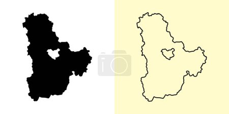 Photo for Kiev map, Ukraine, Europe. Filled and outline map designs. Vector illustration - Royalty Free Image
