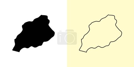 Ilustración de Mapa de Khost, Afganistán, Asia. Diseños de mapas rellenos y esquemáticos. Ilustración vectorial - Imagen libre de derechos