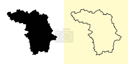 Ilustración de Kaunas mapa, Lituania, Europa. Diseños de mapas rellenos y esquemáticos. Ilustración vectorial - Imagen libre de derechos