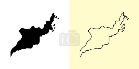 Ilustración de Iloilo mapa, Filipinas, Asia. Diseños de mapas rellenos y esquemáticos. Ilustración vectorial - Imagen libre de derechos