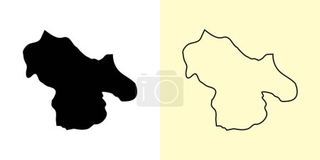 Ilustración de Hormozgan mapa, Irán, Asia. Diseños de mapas rellenos y esquemáticos. Ilustración vectorial - Imagen libre de derechos