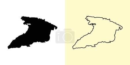 Illustration for Granma map, Cuba, Americas. Filled and outline map designs. Vector illustration - Royalty Free Image