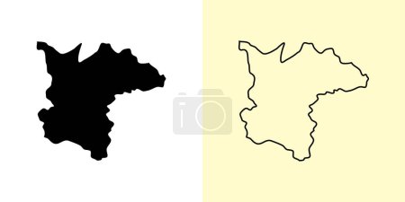 Ilustración de Ergli mapa, Letonia, Europa. Diseños de mapas rellenos y esquemáticos. Ilustración vectorial - Imagen libre de derechos