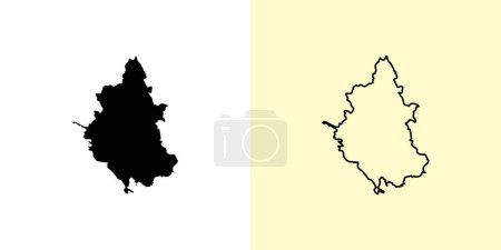 Illustration for Epirus map, Greece, Europe. Filled and outline map designs. Vector illustration - Royalty Free Image