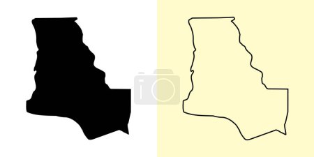 Illustration for Dhi Qar map, Iraq, Asia. Filled and outline map designs. Vector illustration - Royalty Free Image