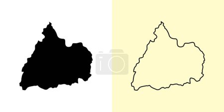Illustration for Cotopaxi map, Ecuador, Americas. Filled and outline map designs. Vector illustration - Royalty Free Image