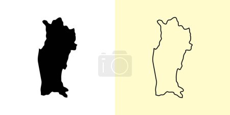 Illustration for Coquimbo map, Chile, Americas. Filled and outline map designs. Vector illustration - Royalty Free Image