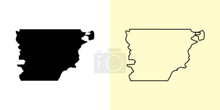 Illustration for Chubut map, Argentina, Americas. Filled and outline map designs. Vector illustration - Royalty Free Image