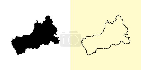 Ilustración de Cherkasy map, Ucrania, Europa. Diseños de mapas rellenos y esquemáticos. Ilustración vectorial - Imagen libre de derechos