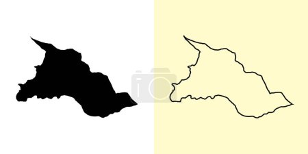 Ilustración de Chalatenango mapa, El Salvador, Américas. Diseños de mapas rellenos y esquemáticos. Ilustración vectorial - Imagen libre de derechos
