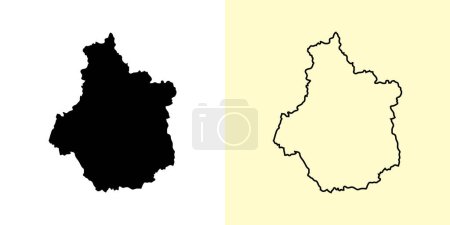 Illustration for Centre-Val de Loire map, France, Europe. Filled and outline map designs. Vector illustration - Royalty Free Image