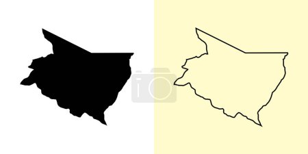 Ilustración de Cartago mapa, Costa Rica, Américas. Diseños de mapas rellenos y esquemáticos. Ilustración vectorial - Imagen libre de derechos