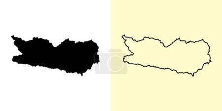 Ilustración de Carinthia mapa, Austria, Europa. Diseños de mapas rellenos y esquemáticos. Ilustración vectorial - Imagen libre de derechos