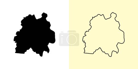 Illustration for Cantemir map, Moldova, Europe. Filled and outline map designs. Vector illustration - Royalty Free Image