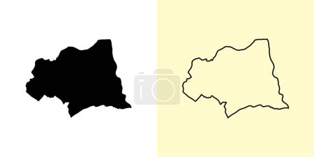 Ilustración de Mapa de Canelones, Uruguay, Américas. Diseños de mapas rellenos y esquemáticos. Ilustración vectorial - Imagen libre de derechos