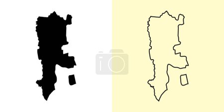 Ilustración de Mapa de Cahul, Moldova, Europa. Diseños de mapas rellenos y esquemáticos. Ilustración vectorial - Imagen libre de derechos