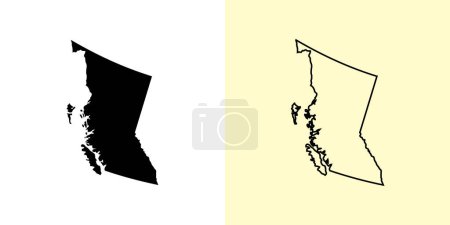Ilustración de Columbia Británica mapa, Canadá, Américas. Diseños de mapas rellenos y esquemáticos. Ilustración vectorial - Imagen libre de derechos