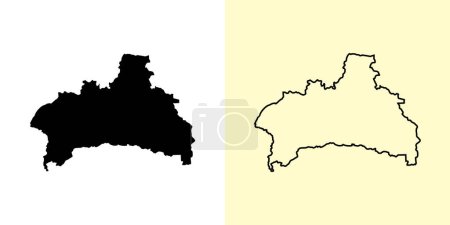 Illustration for Brest map, Belarus, Europe. Filled and outline map designs. Vector illustration - Royalty Free Image