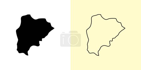 Ilustración de Mapa de Bilecik, Turquía, Asia. Diseños de mapas rellenos y esquemáticos. Ilustración vectorial - Imagen libre de derechos