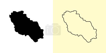 Illustration for Berat map, Albania, Europe. Filled and outline map designs. Vector illustration - Royalty Free Image