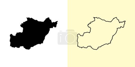 Ilustración de Beja mapa, Portugal, Europa. Diseños de mapas rellenos y esquemáticos. Ilustración vectorial - Imagen libre de derechos