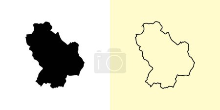 Illustration for Basilicata map, Italy, Europe. Filled and outline map designs. Vector illustration - Royalty Free Image