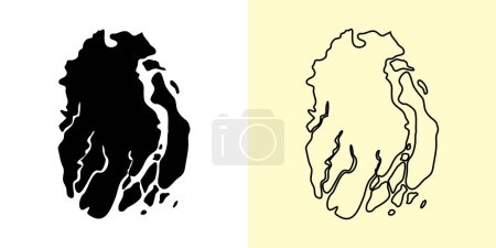 Illustration for Barisal map, Bangladesh, Asia. Filled and outline map designs. Vector illustration - Royalty Free Image