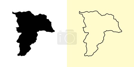 Ilustración de Balkh map, Afganistán, Asia. Diseños de mapas rellenos y esquemáticos. Ilustración vectorial - Imagen libre de derechos