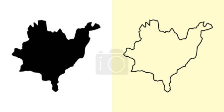 Ilustración de Mapa de Azuay, Ecuador, Américas. Diseños de mapas rellenos y esquemáticos. Ilustración vectorial - Imagen libre de derechos