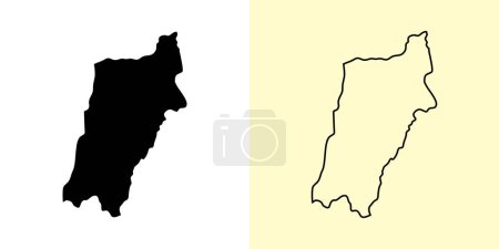 Illustration for Atacama map, Chile, Americas. Filled and outline map designs. Vector illustration - Royalty Free Image