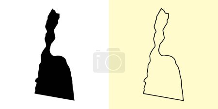 Illustration for Aqaba map, Jordan, Asia. Filled and outline map designs. Vector illustration - Royalty Free Image