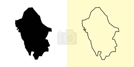 Illustration for Ancash map, Peru, Americas. Filled and outline map designs. Vector illustration - Royalty Free Image