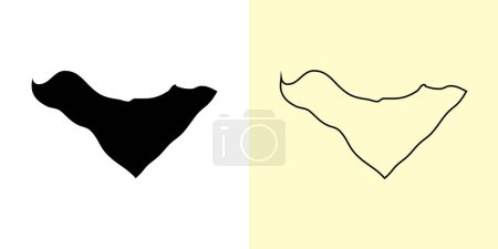 Illustration for Alagoas map, Brazil, Americas. Filled and outline map designs. Vector illustration - Royalty Free Image