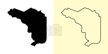 Ilustración de Alajuela mapa, Costa Rica, Américas. Diseños de mapas rellenos y esquemáticos. Ilustración vectorial - Imagen libre de derechos