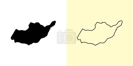 Illustration for Adiyaman map, Turkey, Asia. Filled and outline map designs. Vector illustration - Royalty Free Image