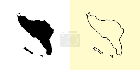 Ilustración de Aceh map, Indonesia, Asia. Diseños de mapas rellenos y esquemáticos. Ilustración vectorial - Imagen libre de derechos