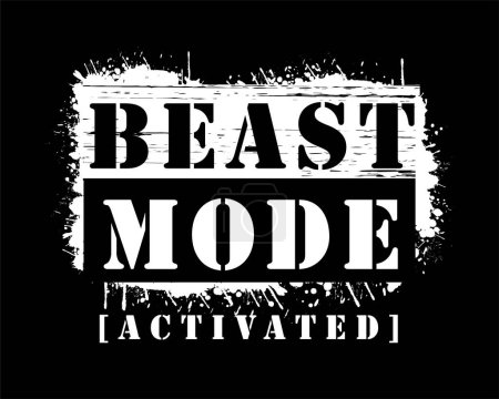 Illustration for Beast Mode Activated Inspirational Quotes Slogan Typography for Print t shirt design graphic vector - Royalty Free Image