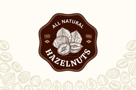Ilustración de Plantilla de diseño de logo de avellanas vectoriales. avellanas semillas y conchas ilustración - Imagen libre de derechos