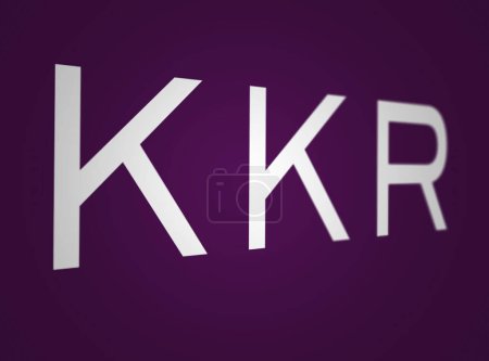 Photo for New York City, US, Nov. 4 2023: Perspective view of KKR logo. American global investment company. Illustrative editorial illustration. Selective focus - Royalty Free Image