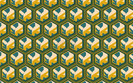 Hexagon and diagonal pattern with solid colors vector background