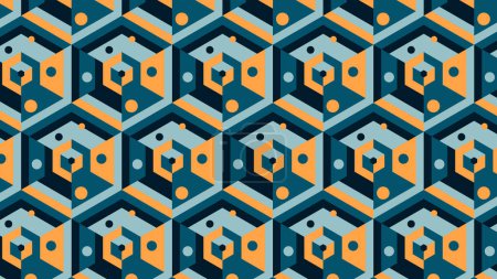 Hexagon shape with solid multi-color seamless repeat patterns vector