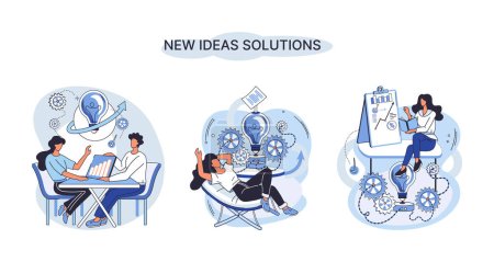 Illustration for Idea and creative metaphor. Smart business opportunities, direction of development, search for new solutions and direction of development. New business idea of leadership. Investing in innovation - Royalty Free Image