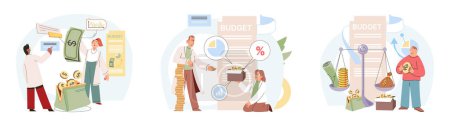 People analysis budget. Calculate financial plan of save income and expense management. Cost optimization and financial strategy. Working on financial data analysis and profitability illustration