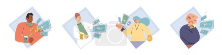 Illustration for Cashless payment. Vector illustration. Cashless payments contribute to reducing need for physical currency production NFC technology allows for seamless pairing of devices for quick and easy payments - Royalty Free Image
