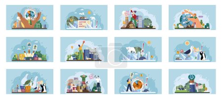 Illustration for Climate change. Save the planet. Vector illustration Celebrate World Environment Day by advocating for policies that prioritize environmental well-being Embracing sustainability is crucial - Royalty Free Image