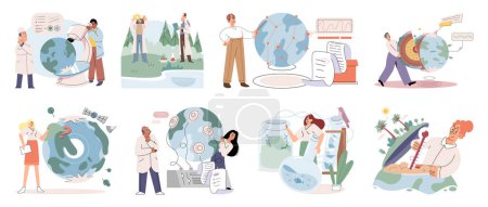 Illustration for Earth care. Vector illustration. Earth Day serves as reminder to actively participate in eco friendly practices The principles ecology guide us in preserving balance nature Environmental consciousness - Royalty Free Image