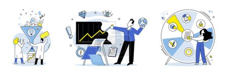 Illustration for Machine learning vector illustration. Artificial intelligence and machine learning are catalysts for digital innovation and societal progress The idea cybernetic development incorporates machine - Royalty Free Image