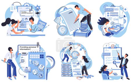 Illustration for Income reporting vector illustration. Reliable information is critical for decision-making Revenue growth signifies healthy business Statistics offer insights into market trends A well-maintained - Royalty Free Image